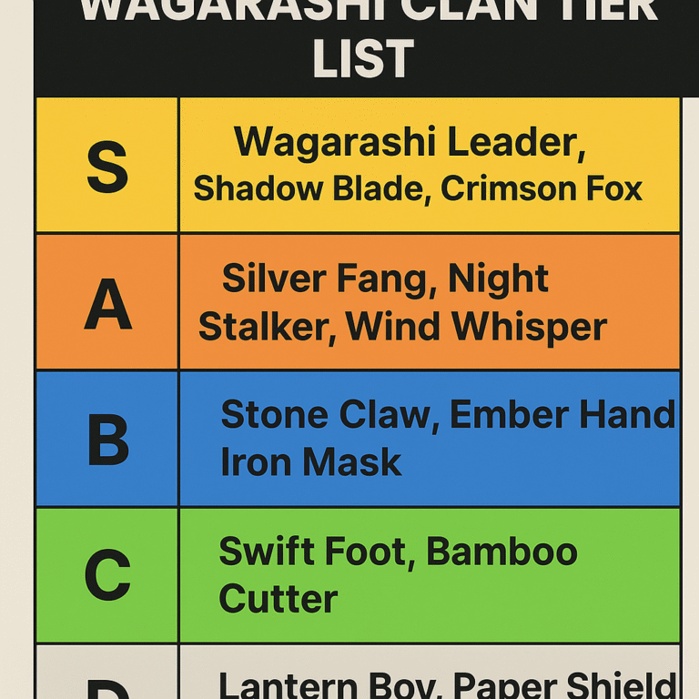 Wagarashi clan tier list