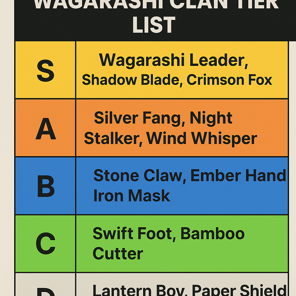 Wagarashi clan tier list